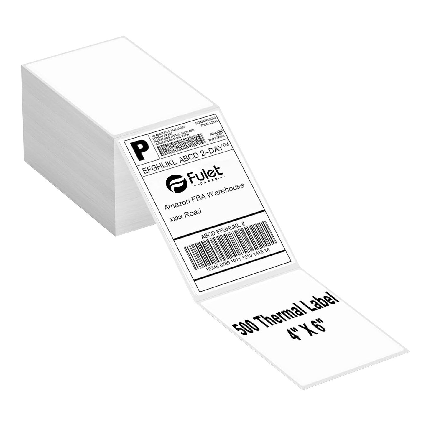 4x6 Fanfold Direct Thermal Shipping Labels - 6,000 Sheets/Case